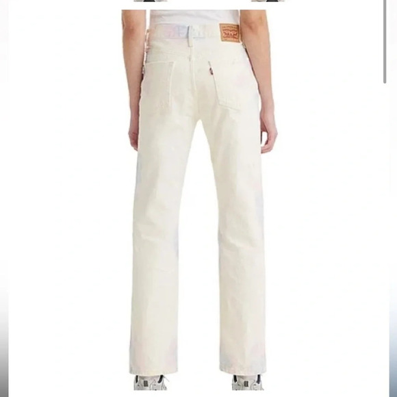 Levi’s 501 Cotton Straight Leg High Rise Beige Tie-Dye Button Fly Jeans … - Picture 4 of 14